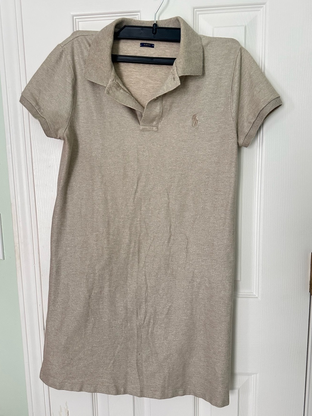 Polo by Ralph Lauren Slim Fit Short Sleeve Polo in Beige